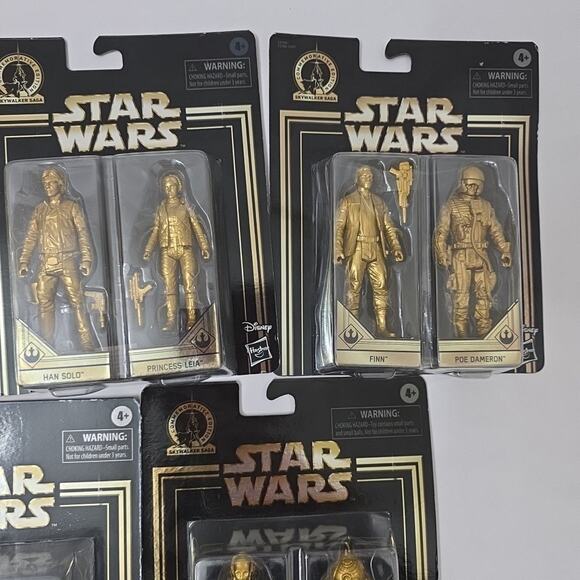 Star Wars Commemorative Edition GOLD Lot Of 5 Carded Figures New 1980-2019 New - Picture 4 of 7